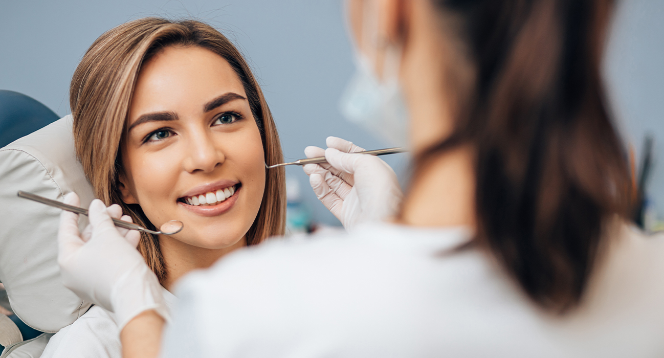 Woman receiving dental care