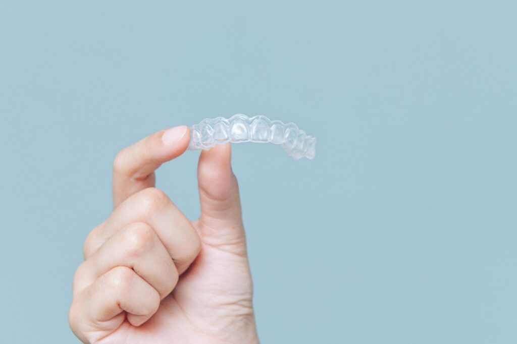 closeup of Invisalign aligner