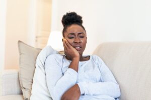 Woman with a toothache